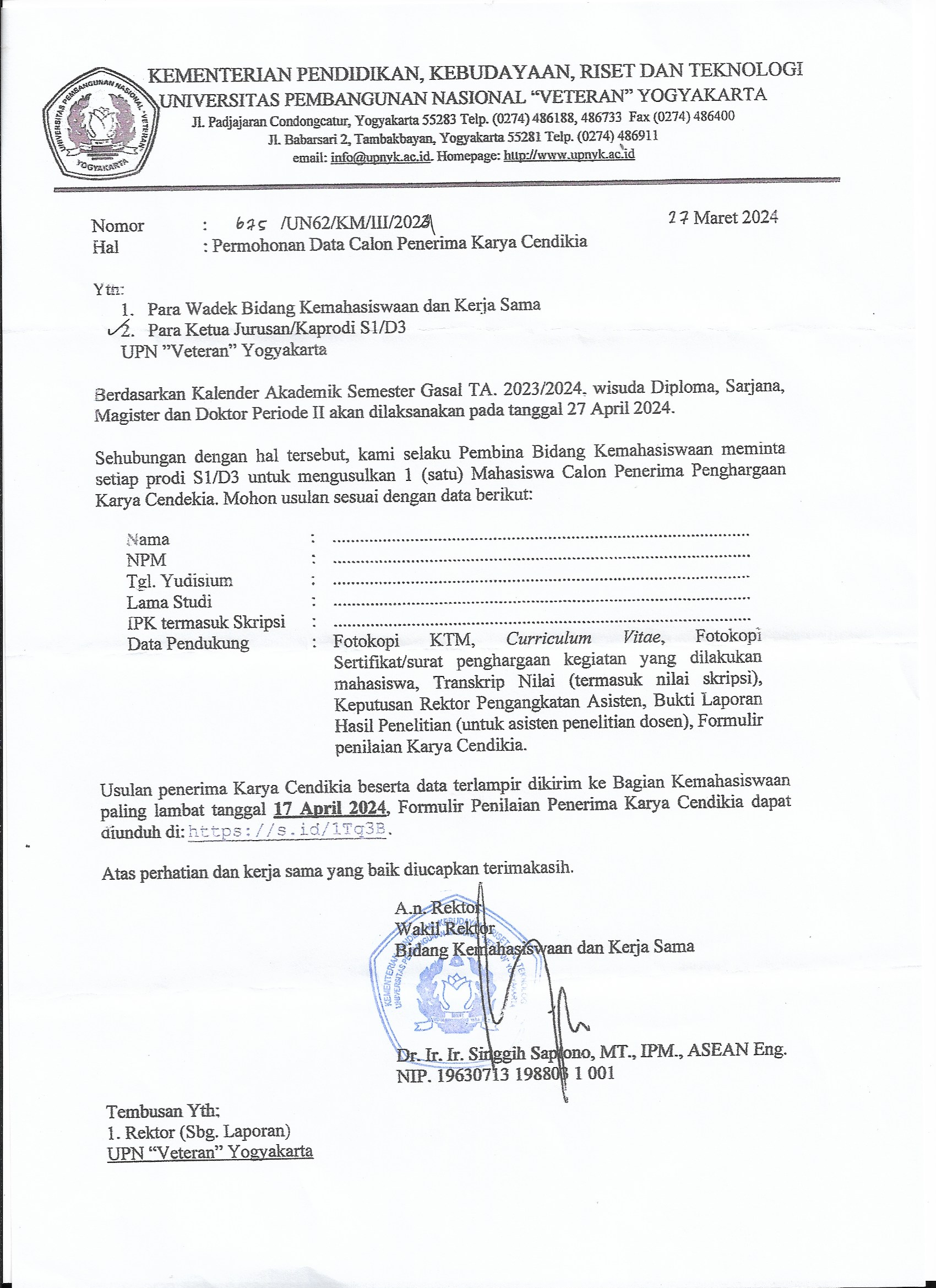 Info Karya Cendekia 2024