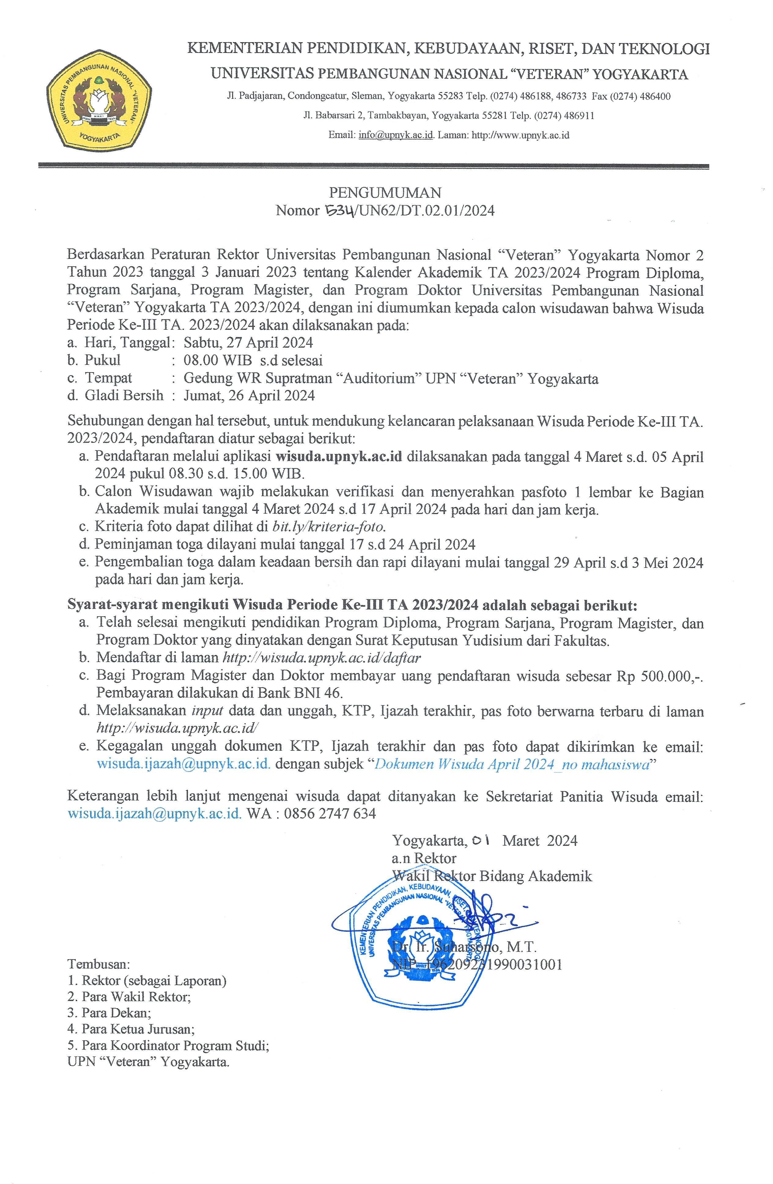 Info Pendaftaran Wisuda