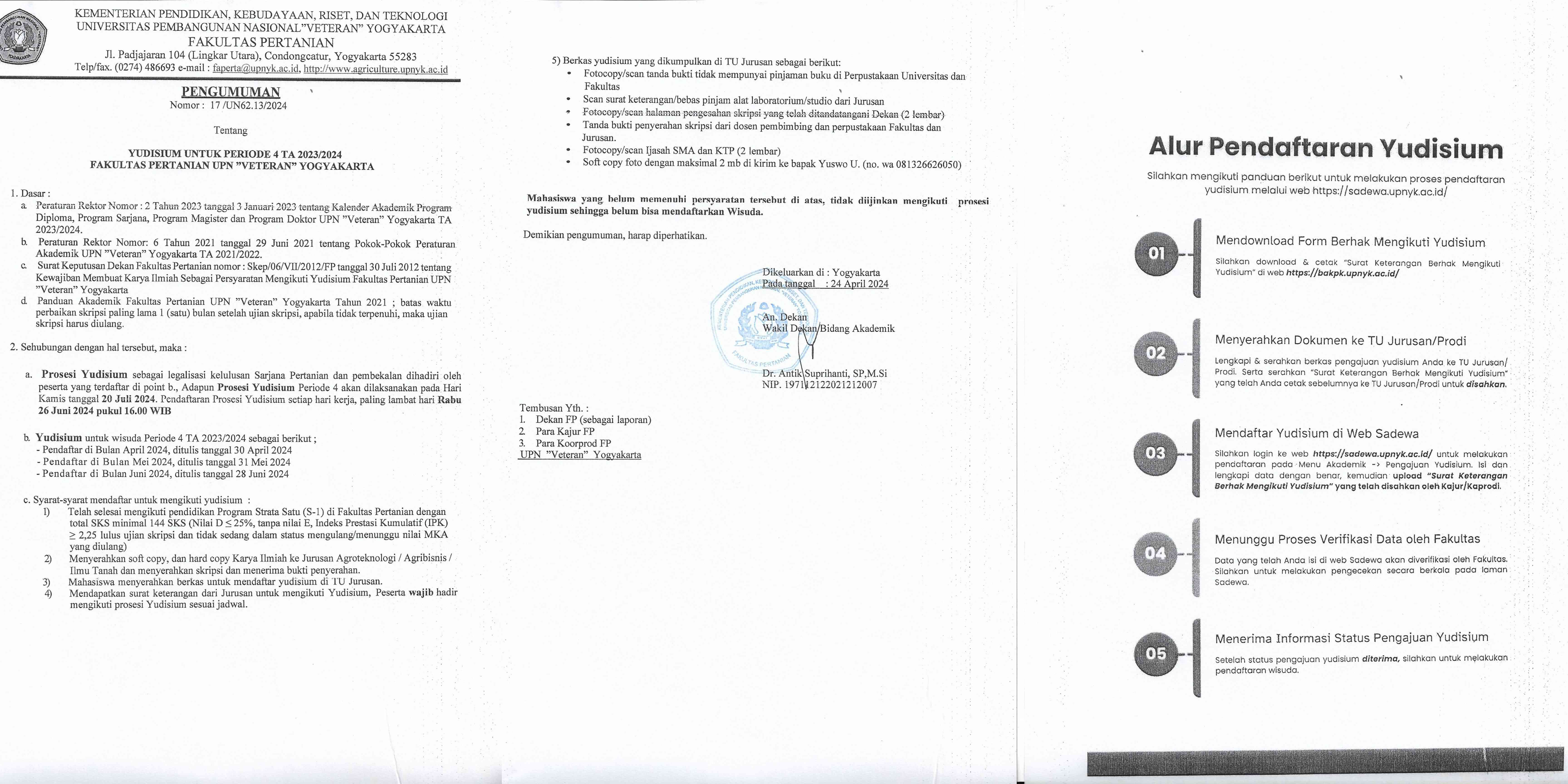 Pengumuman Yudisium Periode 4 TA 2023/2024