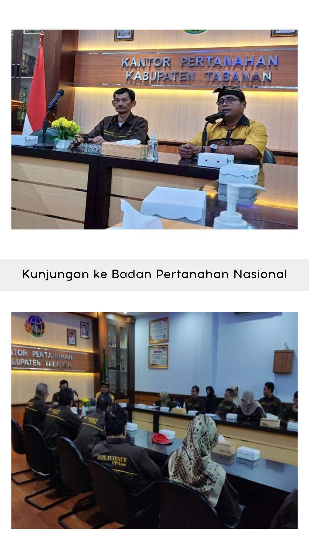 Kunjungan Dosen Ilmu Tanah UPN “ Veteran“ ke Badan Pertanahan Nasional (BPN) Tabanan Bali